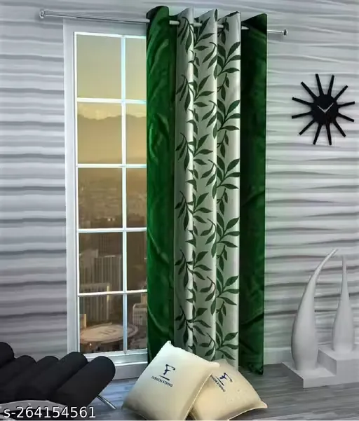 Fancy Polyester Door Curtain 1 Piece (Multicolour, 4 x 7 feet)